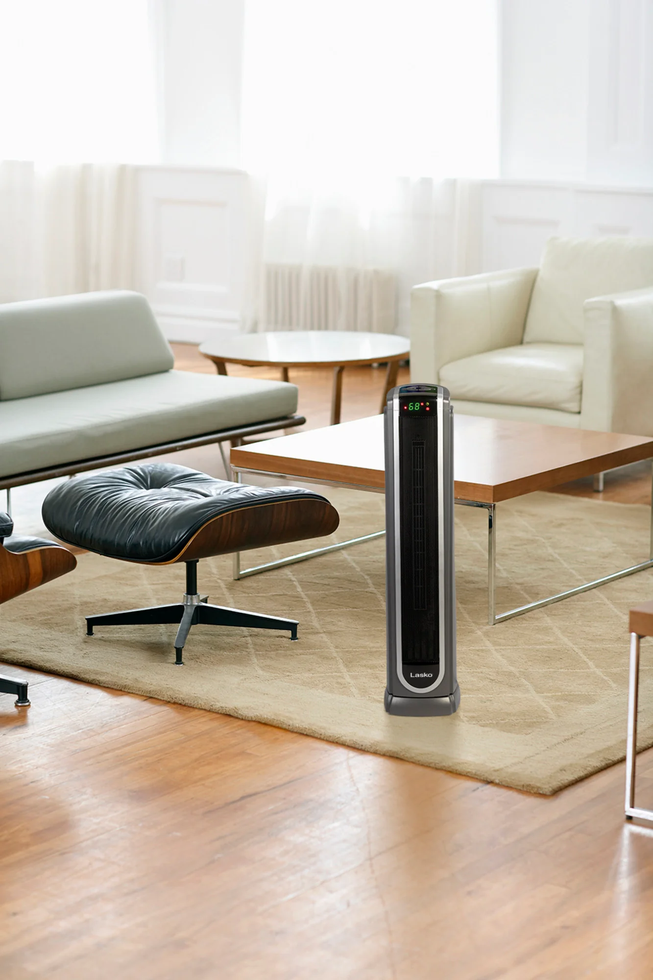 Lasko 1500W Ceramic Tower Space Heater with Logic Center Digital Remote, 5572, Black - Image 7